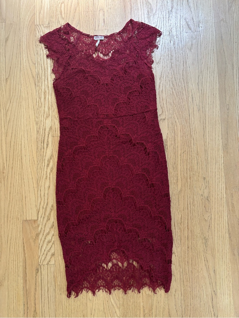 Free People Lace Sheath Dress in Burgundy size medium
